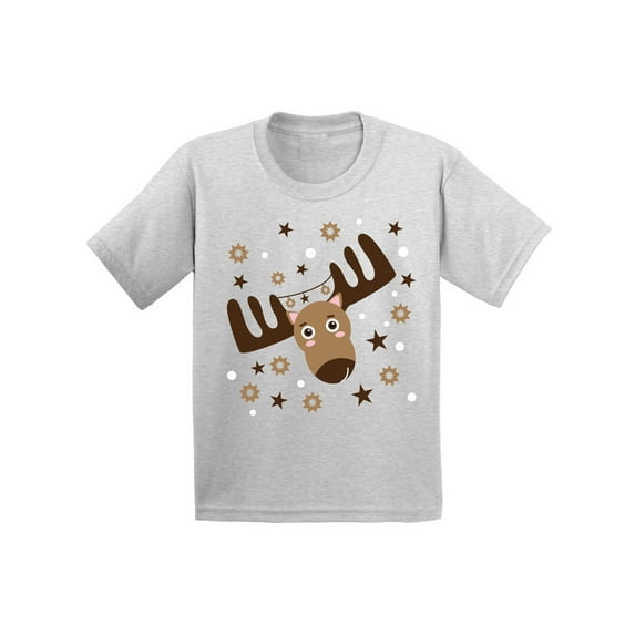 Awkward Styles Xmas T-Shirt for Girls Boys Brown Christmas Deer Toddler Shirt