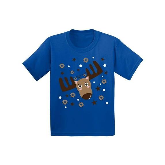 Awkward Styles Xmas T-Shirt for Girls Boys Brown Christmas Deer Toddler Shirt