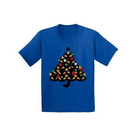Awkward Styles Xmas T-Shirt for Girls Boys Cats Christmas Tree Kids T Shirts