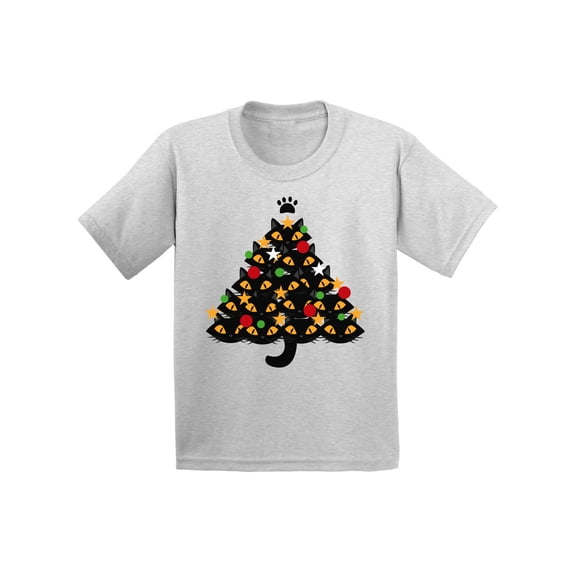 Awkward Styles Xmas T-Shirt for Girls Boys Cats Christmas Tree Kids T Shirts