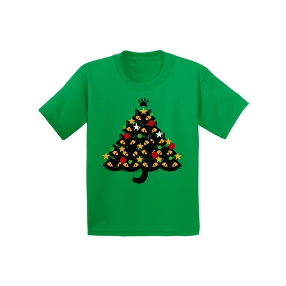 Awkward Styles Xmas T-Shirt for Girls Boys Cats Christmas Tree Kids T Shirts