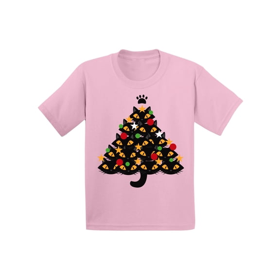 Awkward Styles Xmas T-Shirt for Girls Boys Cats Christmas Tree Toddler Shirt
