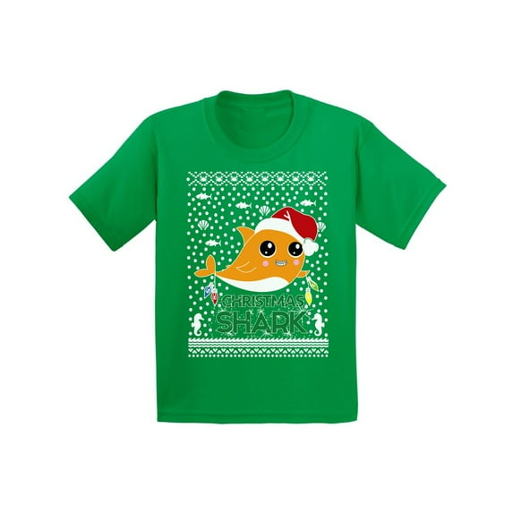 Awkward Styles Xmas T-Shirt for Girls Boys Cute Christmas Shark Kids T Shirts