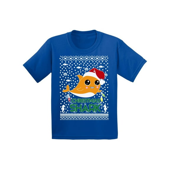 Awkward Styles Xmas T-Shirt for Girls Boys Cute Christmas Shark Toddler Shirt