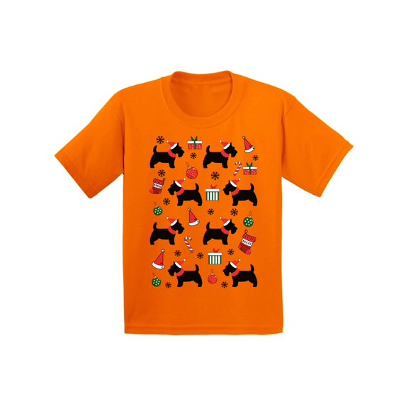 Awkward Styles Xmas T-Shirt for Girls Boys Dogs Christmas Pattern Kids T Shirts