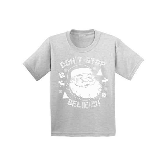 Awkward Styles Xmas T-Shirt for Girls Boys Don't Stop Believin Christmas Toddler Shirt