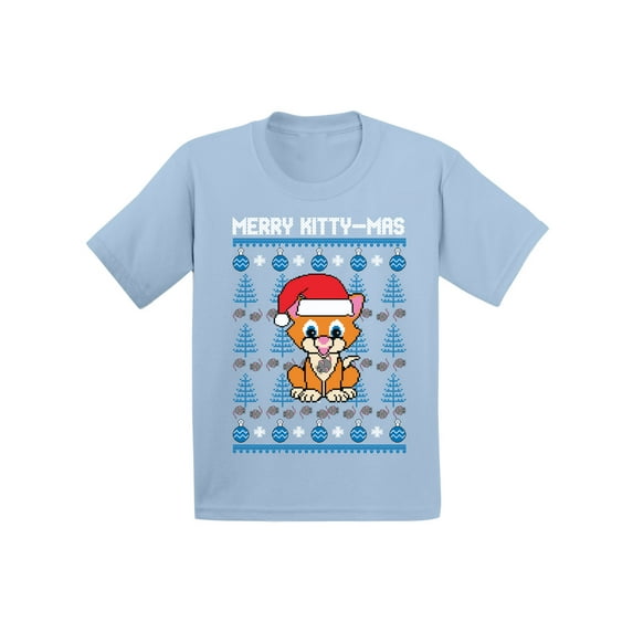 Awkward Styles Xmas T-Shirt for Girls Boys Merry Christmas Kittymas Toddler Shirt