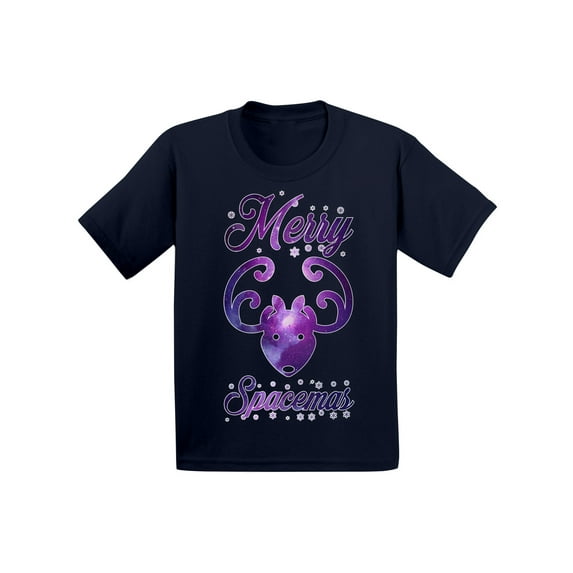 Awkward Styles Xmas T-Shirt for Girls Boys Merry Spacemas Christmas Toddler Shirt