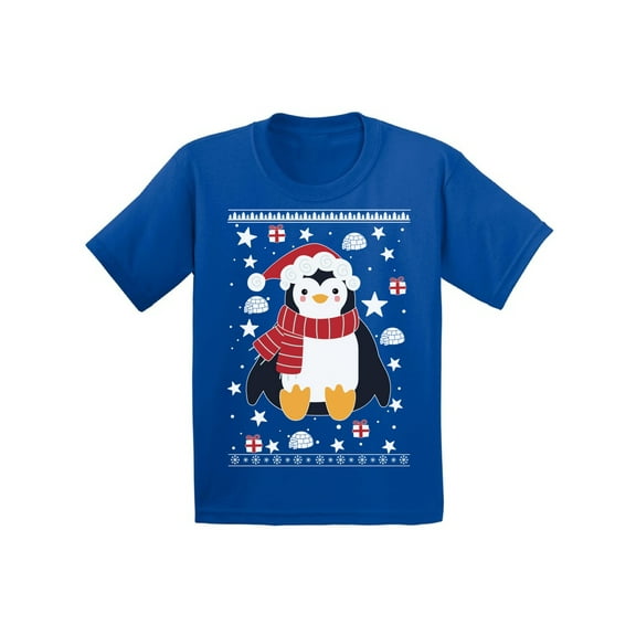 Awkward Styles Xmas T-Shirt for Girls Boys Penguin Christmas Pattern Toddler Shirt