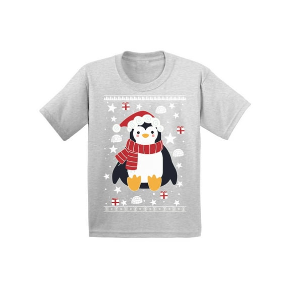Awkward Styles Xmas T-Shirt for Girls Boys Penguin Christmas Pattern Toddler Shirt
