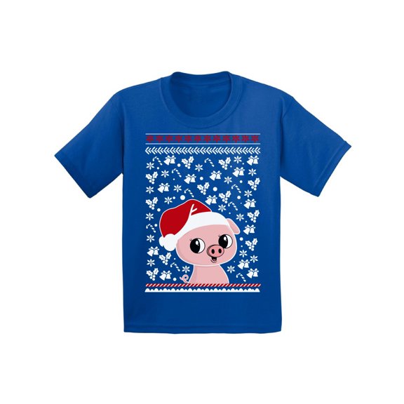 Awkward Styles Xmas T-Shirt for Girls Boys Pig Christmas Pattern Toddler Shirt