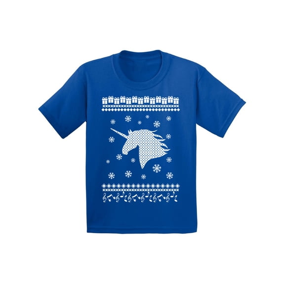 Awkward Styles Xmas T-Shirt for Girls Boys White Christmas Unicorn Kids T Shirts