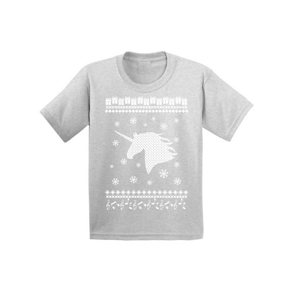 Awkward Styles Xmas T-Shirt for Girls Boys White Christmas Unicorn Toddler Shirt
