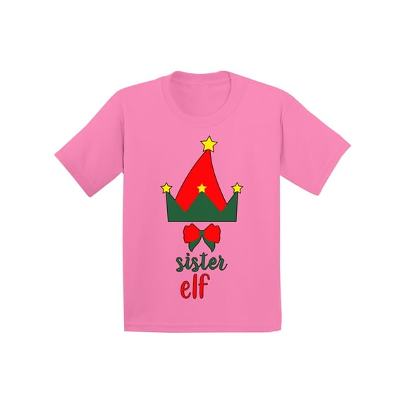 Awkward Styles Xmas T-Shirt for Girls Christmas Sister Elf Kids T Shirts