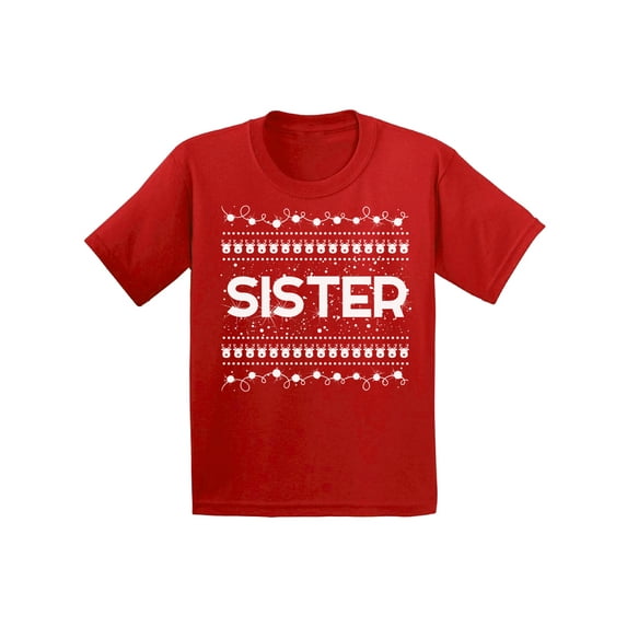 Awkward Styles Xmas T-Shirt for Girls Sister Christmas Pattern Toddler Shirt