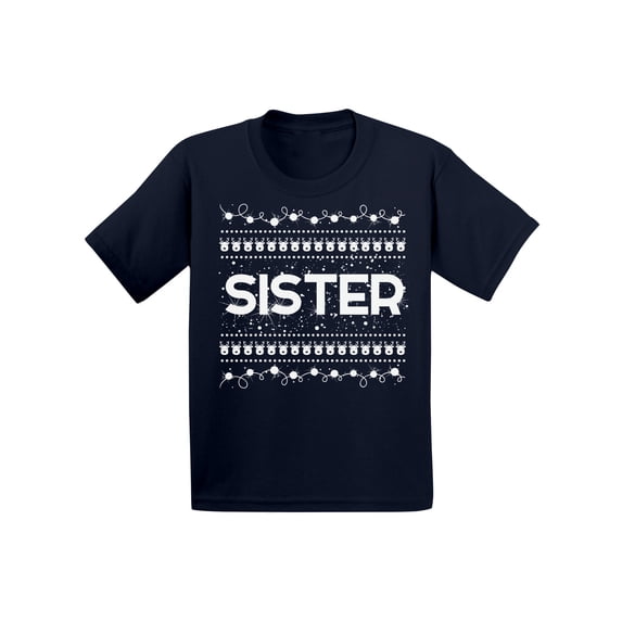 Awkward Styles Xmas T-Shirt for Girls Sister Christmas Pattern Toddler Shirt