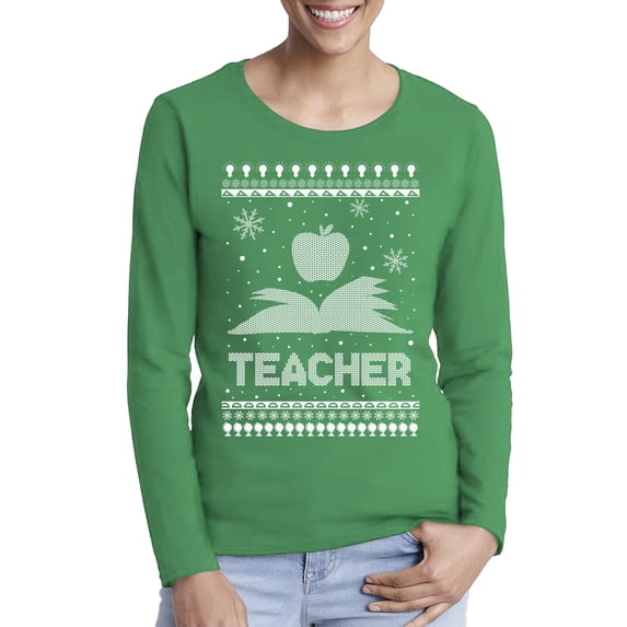 Awkward Styles Xmas Teacher Christmas Sweater Long Sleeve T-shirt For Women