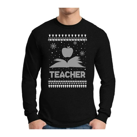 Awkward Styles Xmas Teacher Christmas Sweater Long Sleeve T-shirt For Men