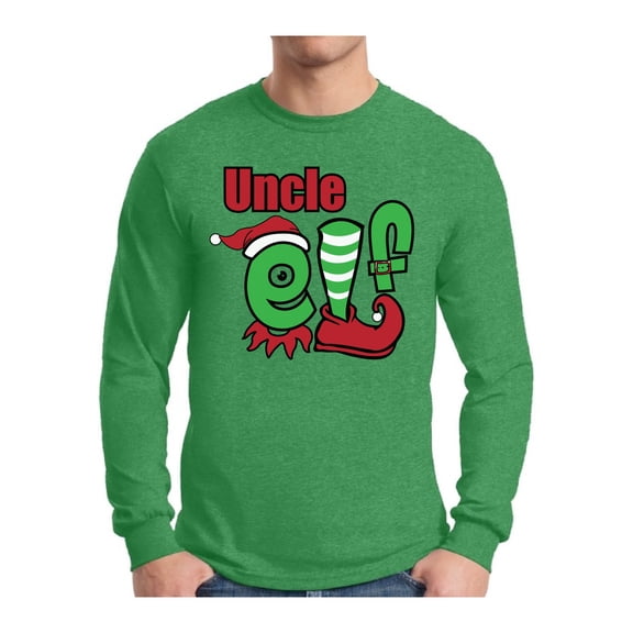 Awkward Styles Xmas Uncle Elf Christmas Sweater Long Sleeve T-shirt For Men