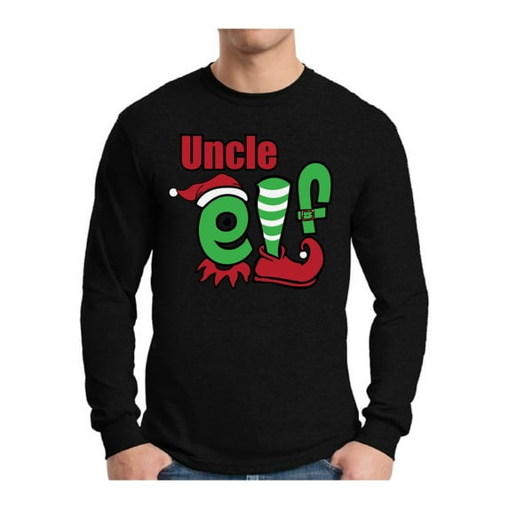 Awkward Styles Xmas Uncle Elf Christmas Sweater Long Sleeve T-shirt For Men
