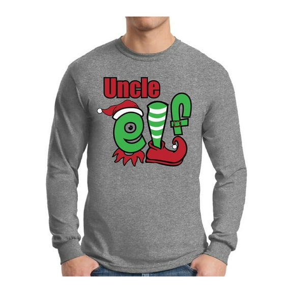 Awkward Styles Xmas Uncle Elf Christmas Sweater Long Sleeve T-shirt For Men