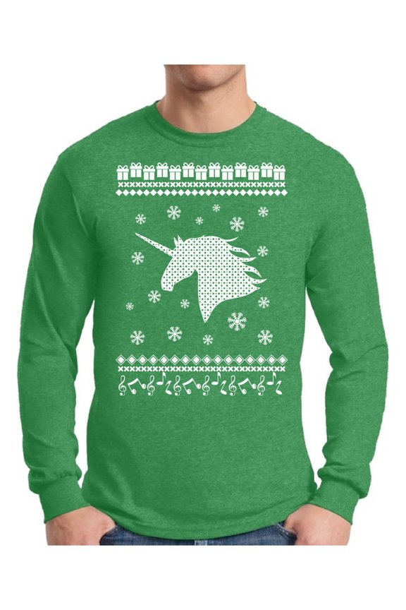 Xmas Unicorn Christmas Sweater Long Sleeve T-shirt For Men