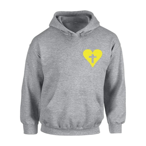 Awkward Styles Yellow Heart Cross Unisex Hoodie Christian Hoodie for Him Jesus Collection Jesus Cross Hoodie for Women Jesus Sweater for Men Christian Cross Gifts Cross Unisex Outfit for Men and Women