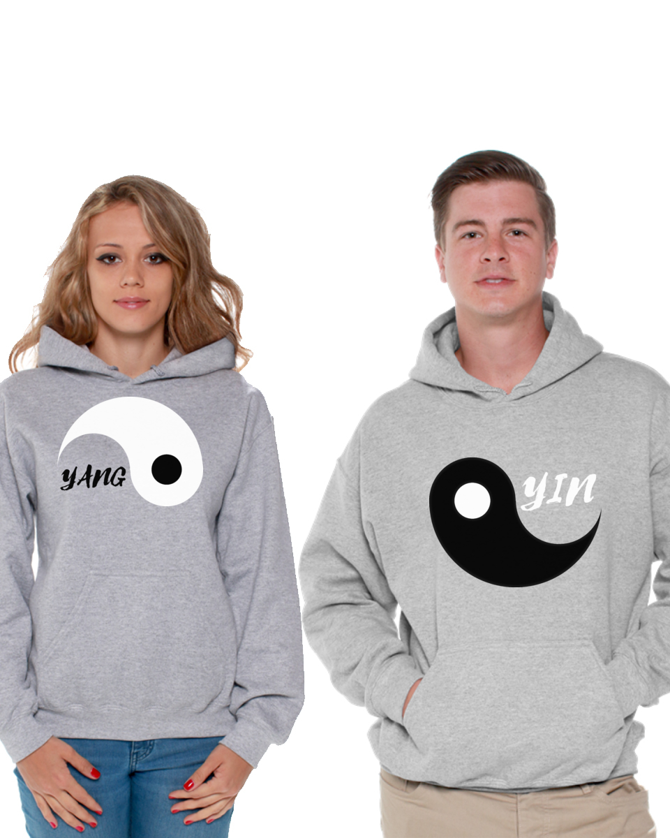 Awkward Styles Yin Yang Matching Couple Hoodies Yin Yang Couple Sweaters for Yoga and Meditation Matching Husband & Wife Sweaters Valentine's Day Gift for Yoga Lovers Anniversary Couple Sweatshirts - image 1 of 5