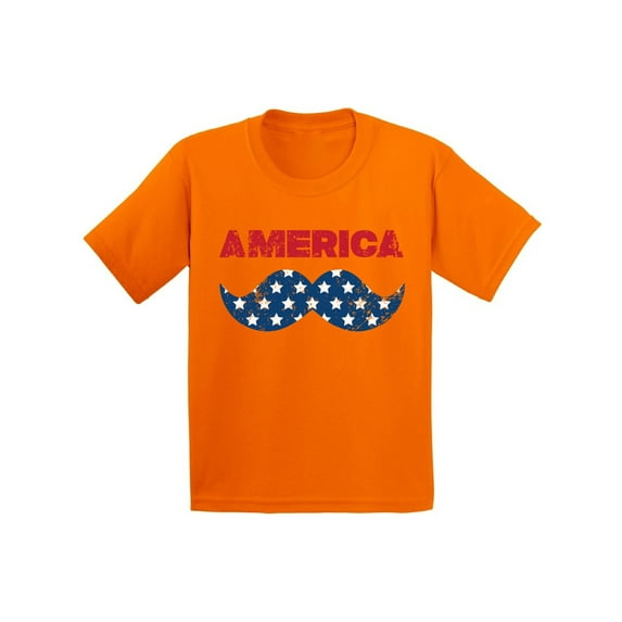 Awkward Styles Youth America Patriotic Mustache Graphic Youth Kids T-shirt Tops USA Independence Day 4th of July