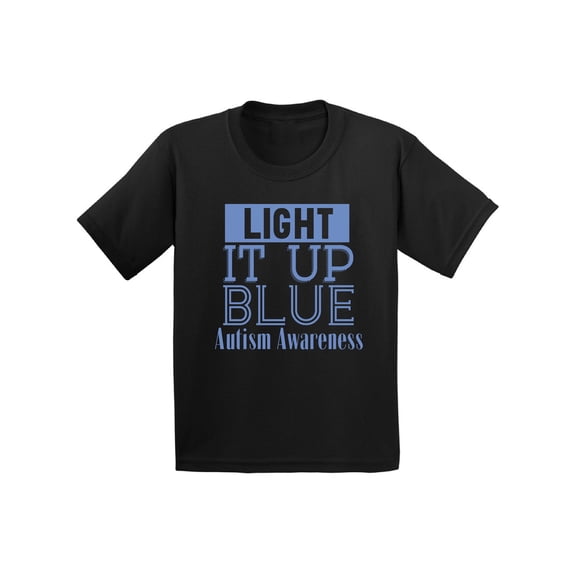 Awkward Styles Youth Light It Up Blue Support Graphic Youth Kids T-shirt Tops for Autism Awareness
