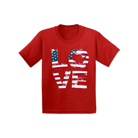 Awkward Styles Youth Love American Flag Graphic Youth Kids T-shirt Tops USA Flag Stars and Stripes Patriotic Gift