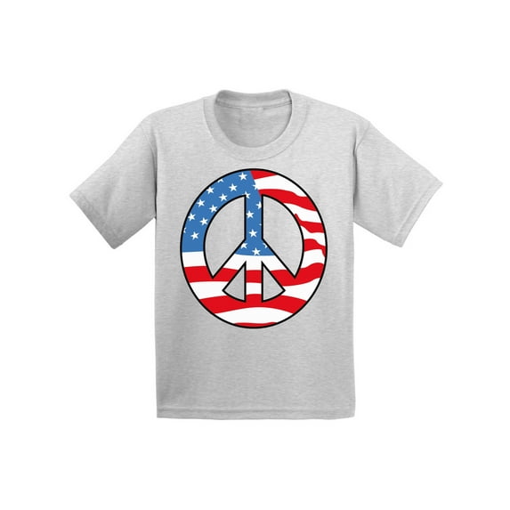 Awkward Styles Youth Peace Flag Patriotic Graphic Youth Kids T-shirt Tops American Flag Peace Sign