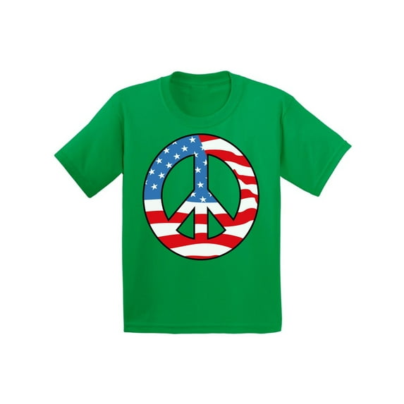 Awkward Styles Youth Peace Flag Patriotic Graphic Youth Kids T-shirt Tops American Flag Peace Sign