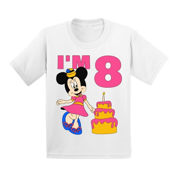 Awkward Styles Youth Shirt Mickey I'm Birthday Kids Girls Tshirt for Girl Minnie Steamboat Willie Child Age 8 Years Cotton T-shirts S M L XL Graphic Tee