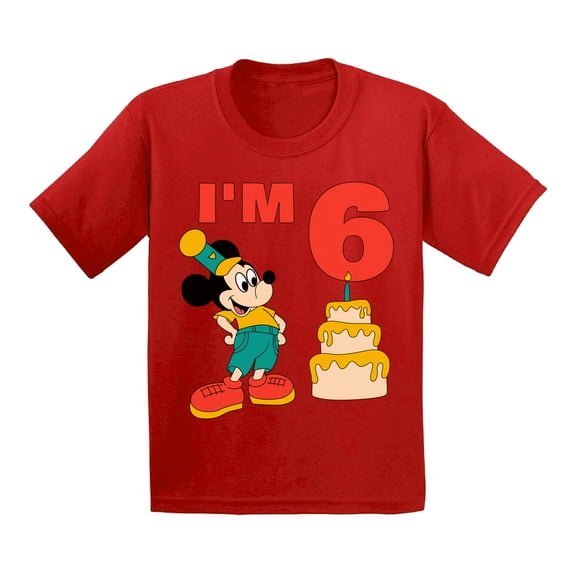 Awkward Styles Youth Shirt Mickey I'm Birthday Kids Boys Tshirt for Boys Minnie Steamboat Willie Child Age 6 Years Cotton T-shirts S M L XL Graphic Tee
