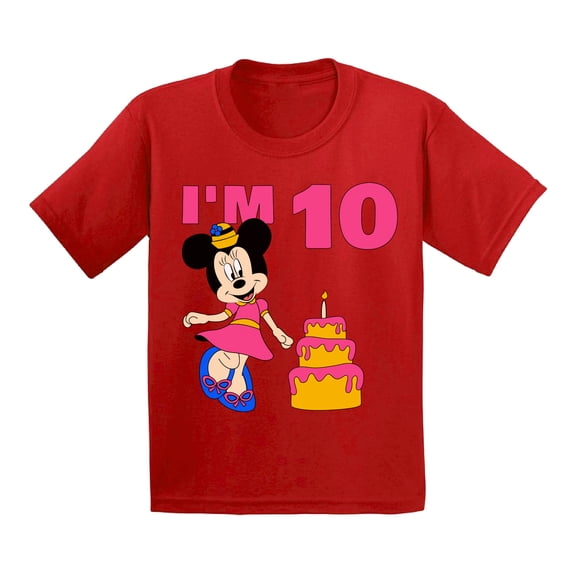 Awkward Styles Youth Shirt Mickey I'm Birthday Kids Girls Tshirt for Girl Minnie Steamboat Willie Child Age 10 Years Cotton T-shirts S M L XL Graphic Tee