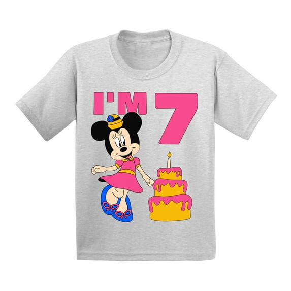 Awkward Styles Youth Shirt Mickey I'm Birthday Kids Girls Tshirt for Girl Minnie Steamboat Willie Child Age 7 Years Cotton T-shirts S M L XL Graphic Tee