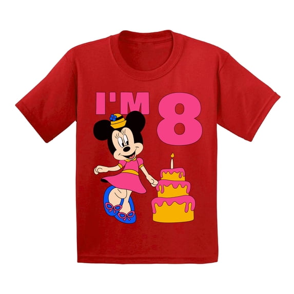Awkward Styles Youth Shirt Mickey I'm Birthday Kids Girls Tshirt for Girl Minnie Steamboat Willie Child Age 8 Years Cotton T-shirts S M L XL Graphic Tee