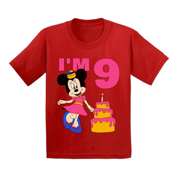 Awkward Styles Youth Shirt Mickey I'm Birthday Kids Girls Tshirt for Girl Minnie Steamboat Willie Child Age 9 Years Cotton T-shirts S M L XL Graphic Tee