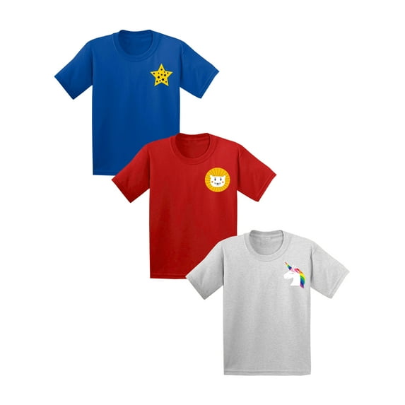 Awkward Styles Youth Shirts 6 7 8 Years Old Shirt XS S M L XL Kids Shirts 9 10 Years Old Boys Outfit 11 - 12 Years Old Clothes Boy Outfit Youth Shirts Star Unicorn Lion Pack of 3