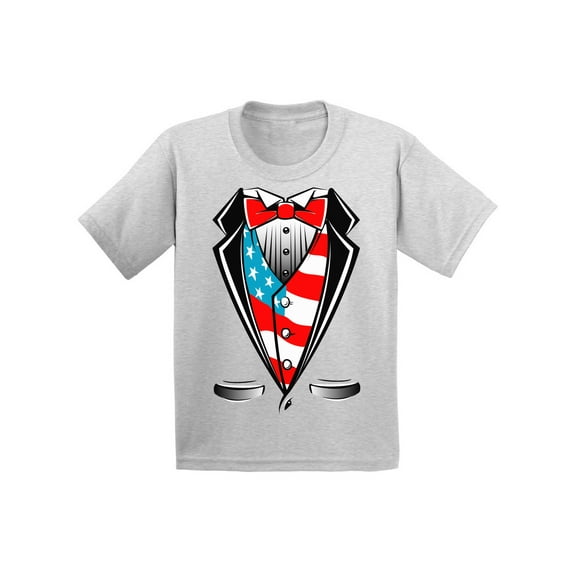 Awkward Styles Youth Tuxedo American Flag Graphic Youth Kids T-shirt Tops USA Patriotic