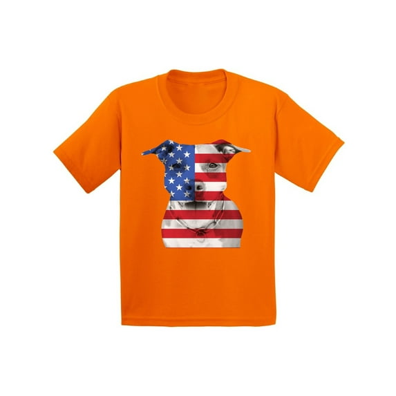 Awkward Styles Youth USA Flag Pitbull Graphic Youth Kids T-shirt Tops American Flag Pitbull Patriotic 4th of July