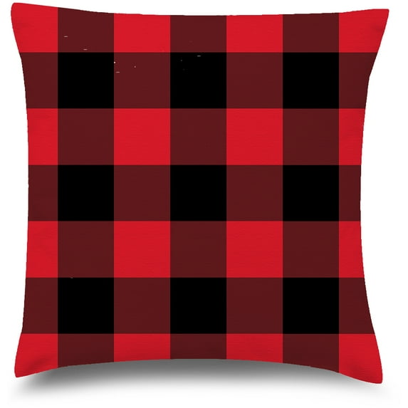 Awkward Styles Сhequered Decorative Pillow Covers Red Print Throw Cushion Case