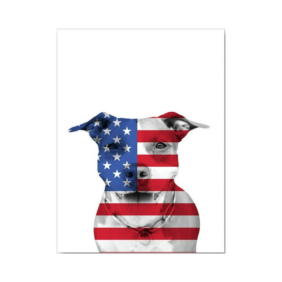 Awkward Sytles USA Pitbull Canvas USA Flag Wall Decor American Flag Pitbull Wall Art Cute Modern Wall Decor Home with Dog Lovers Gift 4th of July Retro Gifts