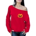 thumbnail image 1 of Awkwards Styles Pumpkin Patch Off The Shoulder Sweatshirt for Women Halloween Oversized Sweater Halloween Pumpkin Baggy Sweatshirt for Women Jack-O'-Lantern Pumpkin Dolman Long Sleeve Spooky Outfit, 1 of 4