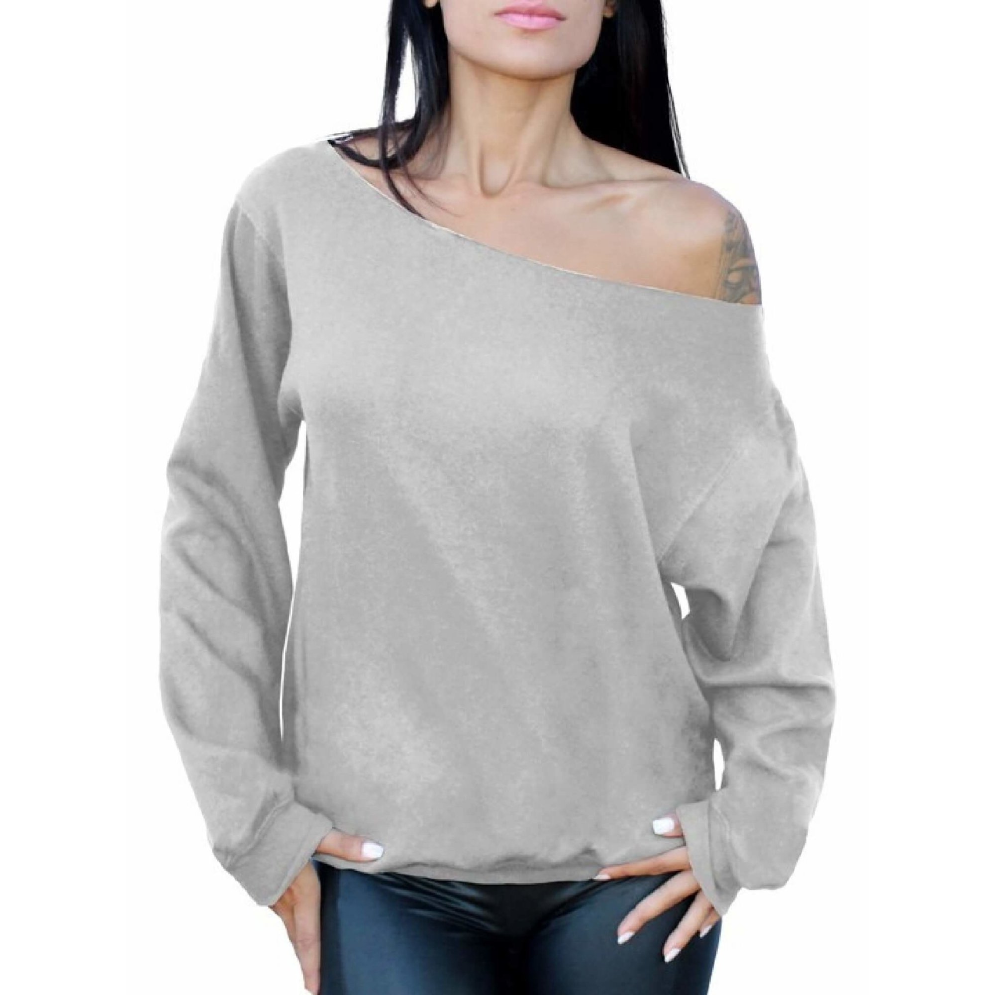 Awkwardstyles Women's Sexy Off the Shoulder Slouchy Oversized Sweatshirt -  Walmart.com