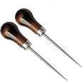 thumbnail image 1 of Awl,Gourd Shape Awl Tailors Awl Wood Handle Scratch Awl Sewing Awl Tool for Leather (2 Pack), 1 of 5