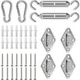 thumbnail image 1 of Awning Attachment Set 40Pcs, Heavy Duty Sun Shade Sail Stainless Steel Hardware Kit for Garden Yard Triangle and Square, Rectangle, Sun Shade Sail Fixing Accessories, 1 of 5