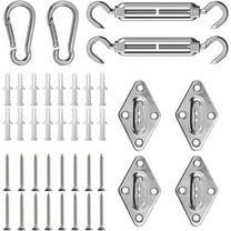 Awning Attachment Set 40Pcs, Heavy Duty Sun Shade Sail Stainless Steel Hardware Kit for Garden Yard Triangle and Square, Rectangle, Sun Shade Sail Fixing Accessories