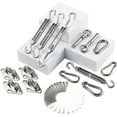 thumbnail image 1 of Awning Attachment Set, Heavy Duty Shade Sail Hardware Kit for Triangle Square Rectangle Sun Shade Sail Fixing Kit - Silver 46PCS, 1 of 5